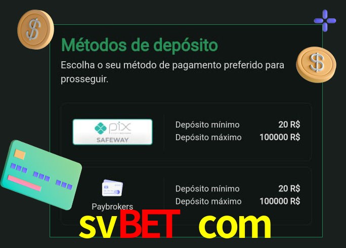O cassino svbet com oferece uma grande variedade de métodos de pagamento